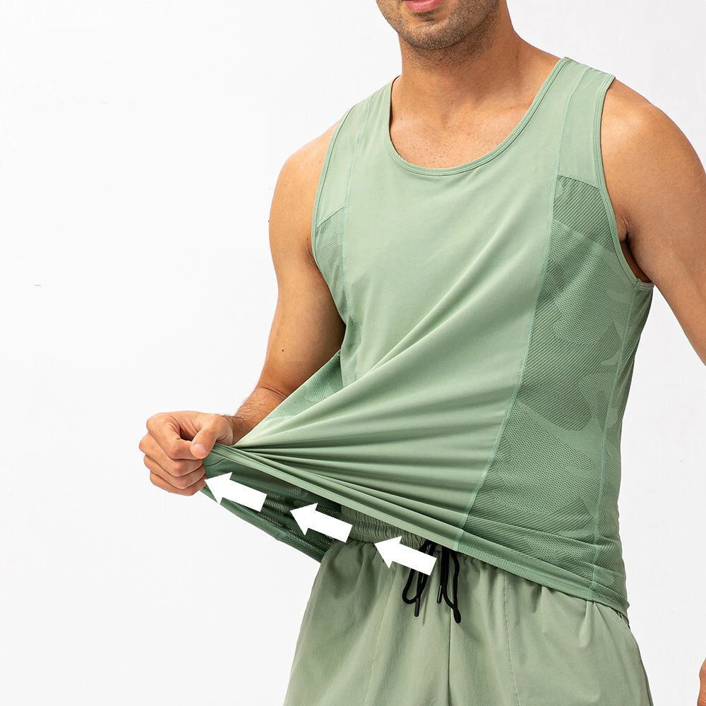 Custom Design Sublimation Seamless Quick Drying Fitness Sports Running Singlet Marathon Race Men's Tank Tops Racerback Singlet