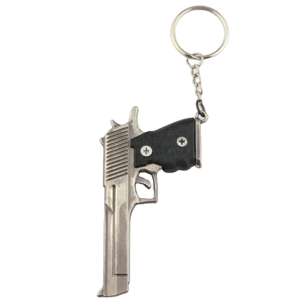 Factory Custom Cheap Mini Keychain De Armas De Fueg Zinc Alloy Gun Shape Keychain
