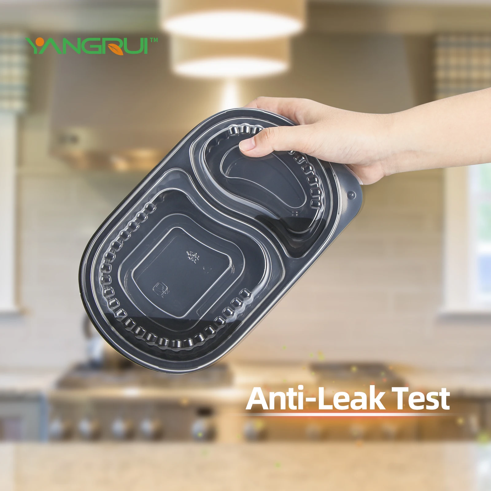 21oz/600ml Disposable to Go Containers with Airtight Lids Plastic Microwavable Freeze 2 Compartment Take Out Food Containers
