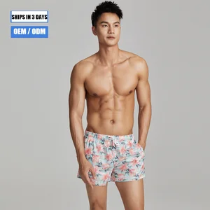 2026 Wholesale Summer Floral Print Men's Beach Surfing Shorts, Quick-drying Swimsuits, Men's Sportswear
