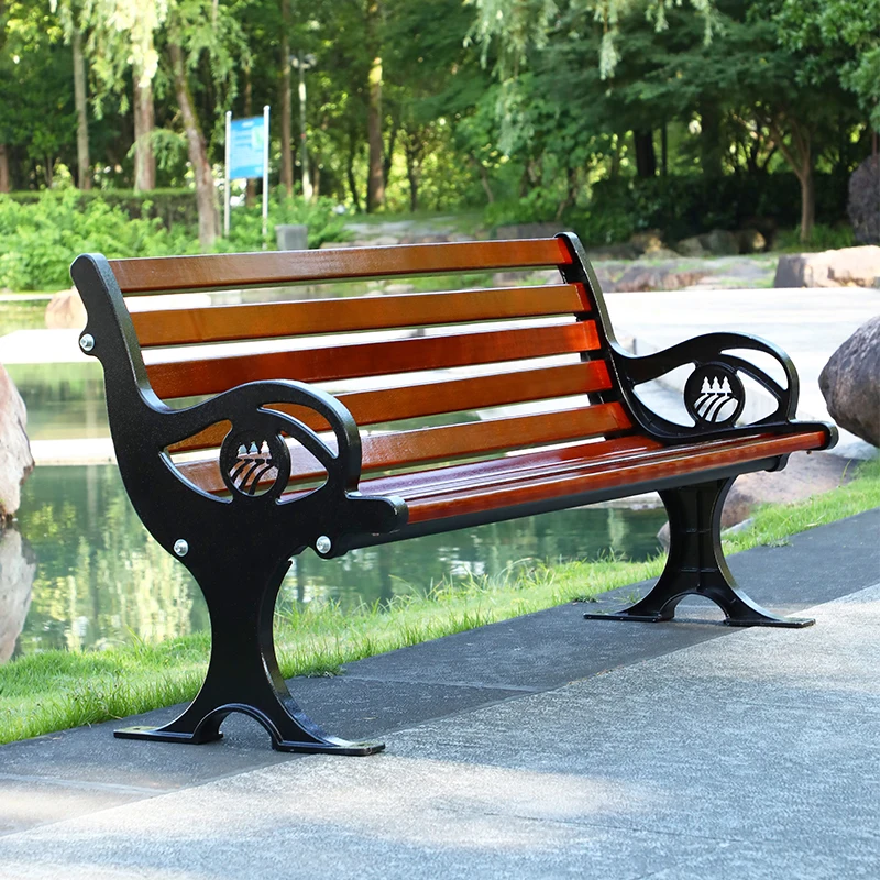 High quality cast aluminum metal bench home garden patio bench for decoration details