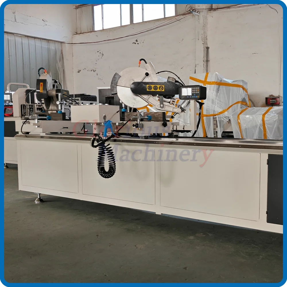Double Head Mitre Saw Cutting Machine Aluminium PVC UPVC Construction Manufacturing Window and Door Making Machinery