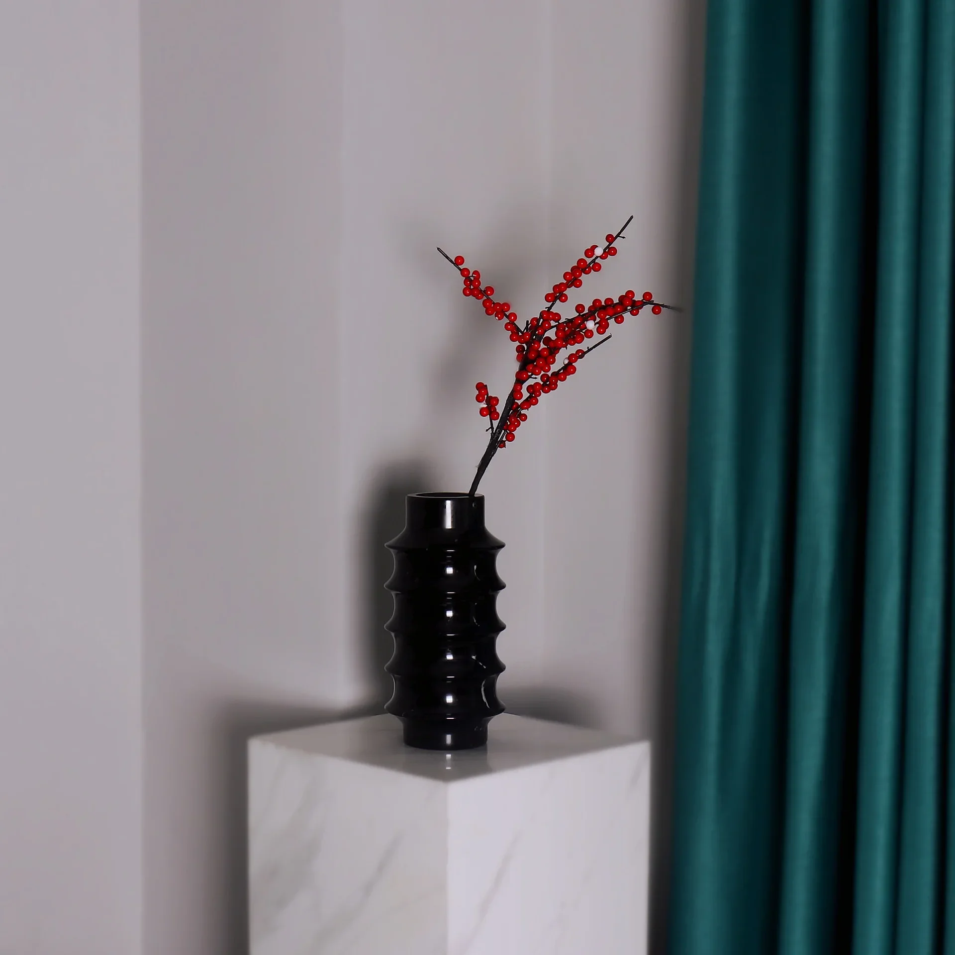 product custom black nordic style home decor creative flower vase marble-1