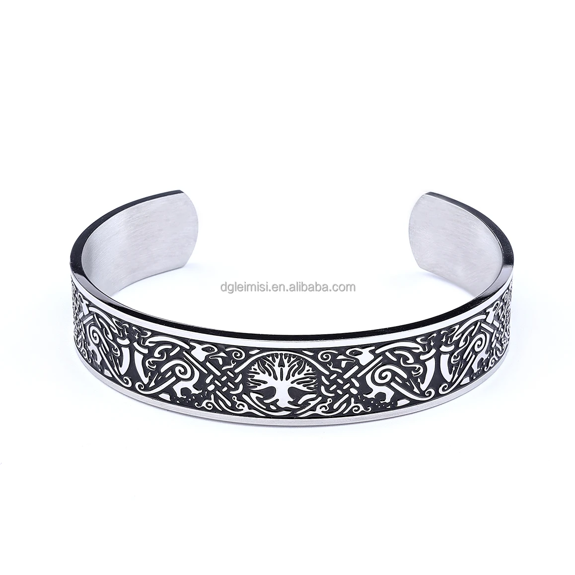 Bracciale Polsino Scanalato In Acciaio Inossidabile Per Donna - Porta Elastici E Fascette Per Capelli - Regalo Con Confezione - 4