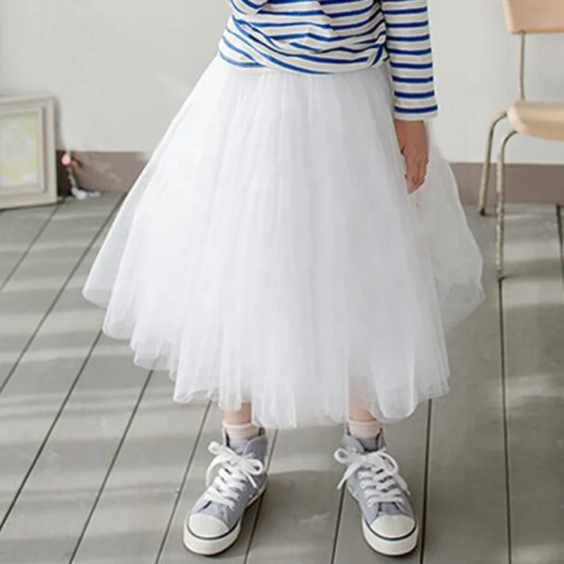Girls TuTu Skirts Long Fluffy Teenager Skirt Kids Ball Gown Soft  Pettiskirts Teen Girl Skirts Princess Dance Party Clothes 3-12Y