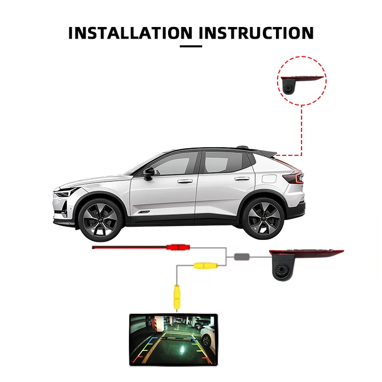 WEMAER Vehicle Night Vision Car Brake Light Rear View Reverse Camera for Ford Transit Custom With LED  2016.5-Current supplier