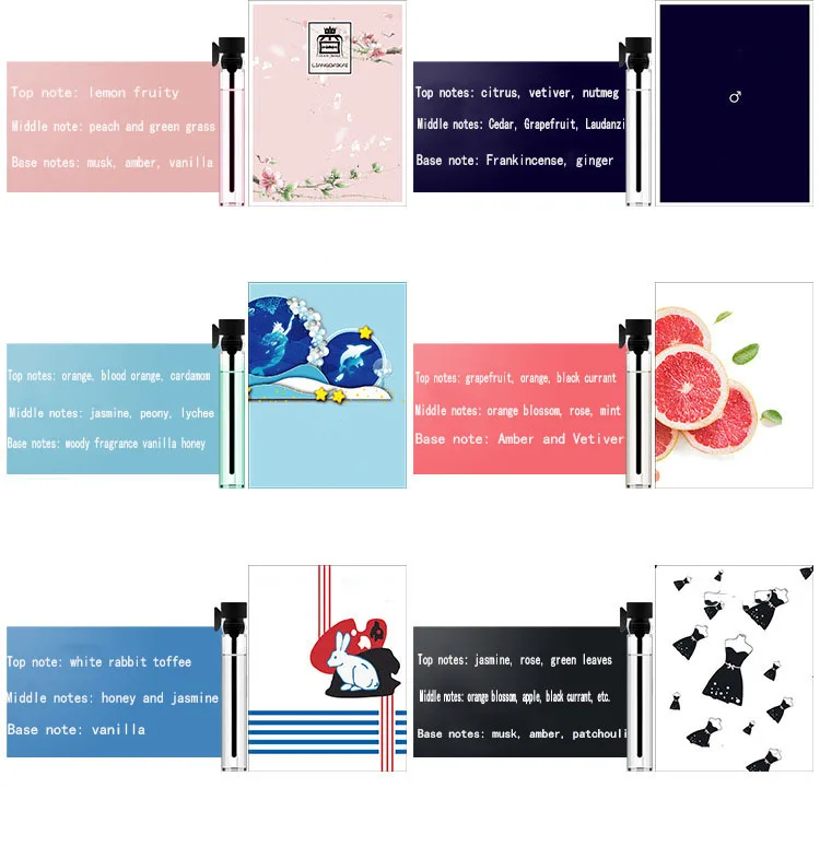 Card Perfume Sample 2ml Positive Brand Male And Female Perfume Sample