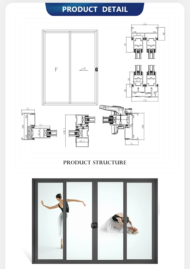 As2047 Australian Sliding Door Double Glazed Glass Windows Stacker Patio Door Exterior 0894