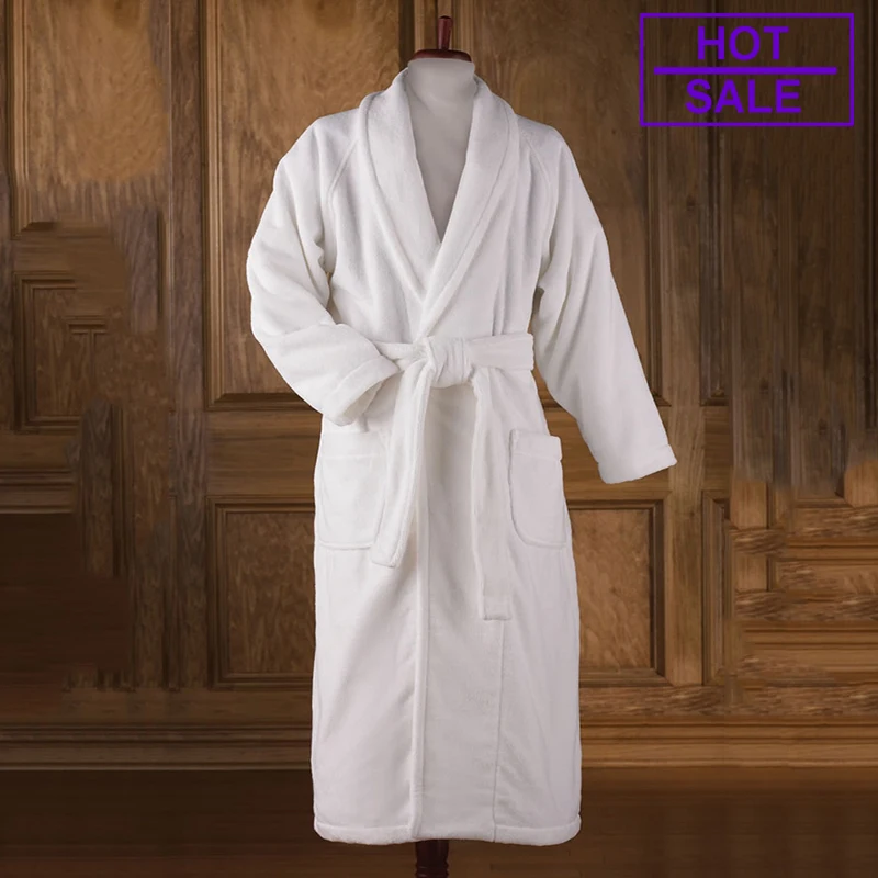 Unisex Velour And Terry Cloth Bathrobe 100 Long Staple Cotton Hotel