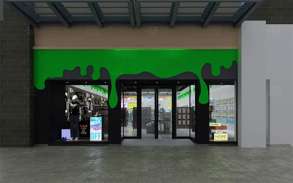Custom Retail Shop Interior Design Display Stand Metal Wood Display ...