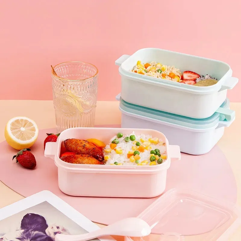 Kids Bento Boxes Plastic School Tiffin Box Reusable Lunch Box With ...