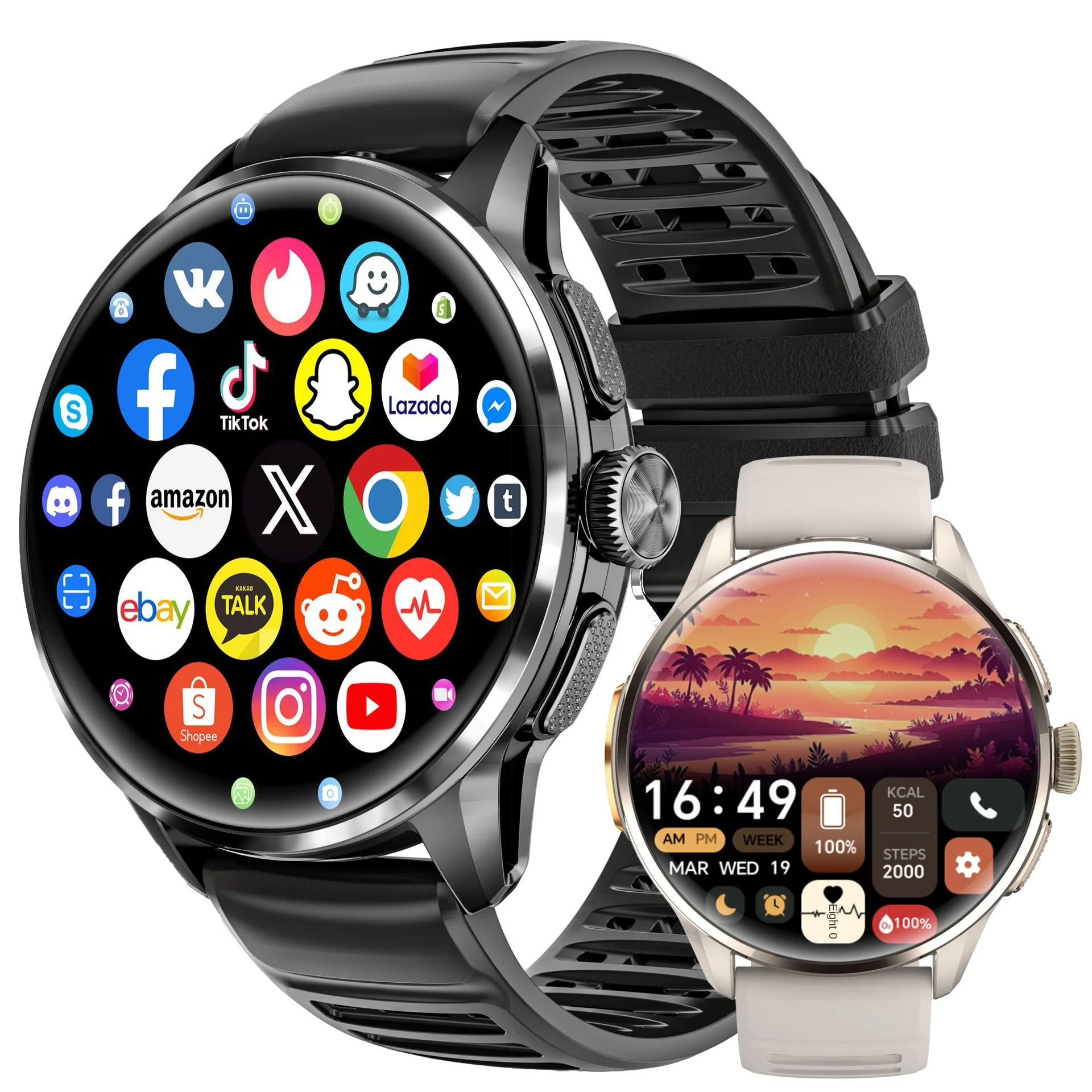 H100 Smart Watch 5G/GSM SIM Card with for Store APP Photo Download for Dual System