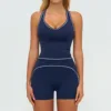 7028 Gilet et 7028 Short - Bleu Badge