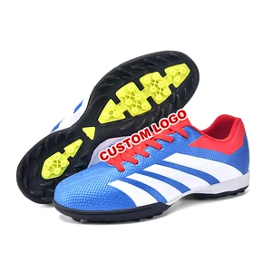 Boy's & Girls' Football & Futsal Boots Low-Top Lace Soccer Shoes with Hook Loop Rubber Insole for Team Sports HG TF & FG