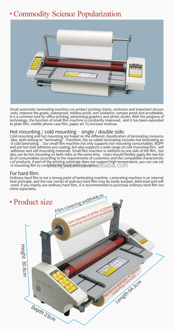 Hot Sell Double Sides Adjustable Speed Manual A2 A3 A4 Hot Cold
