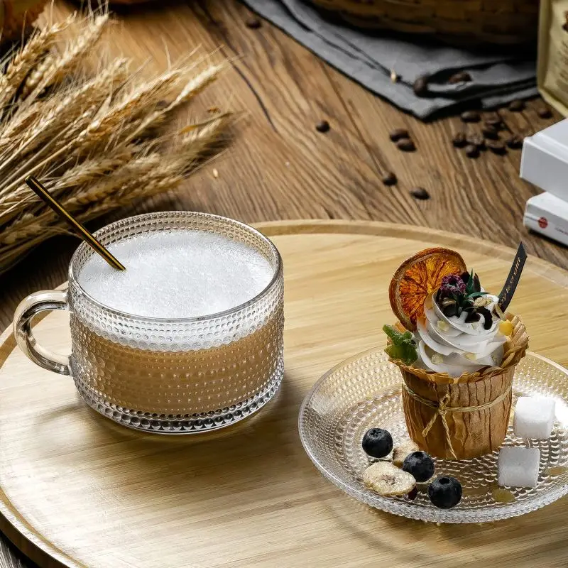 Набор 2 винтажных переливающихся стеклянных кружек с тиснением чашка для чая 14 унций Классическая прочная водная вечеринка индивидуальным логотипом подарки