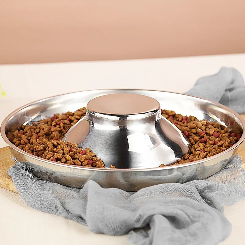 Wholesale Anti Choking Pet Slow Feeder Stainless Steel Pet Dog Bowl Food and Water Feeding and Drinking factory