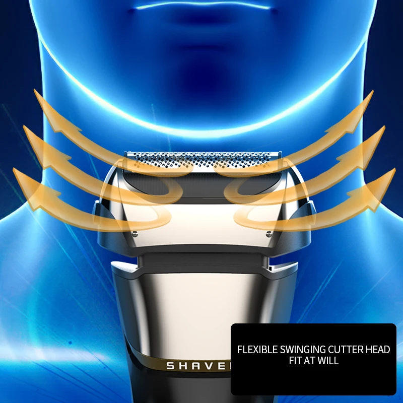 Electric Shaver for Men Waterproof LED Cordless Rechargeable USB Hair Trimmer