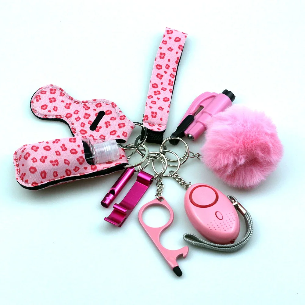 Personal Alarm Keychain 130db For Self Defense Keychain Set With Taser And Pepper Spray