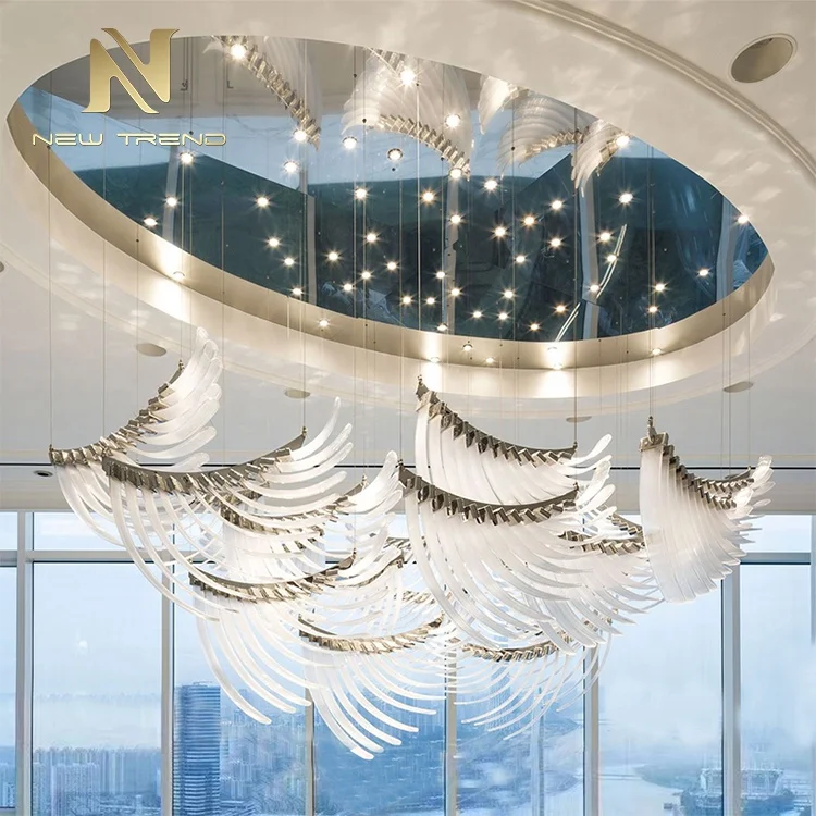 CPL-01 Contemporary Custom Large Indoor Decoration Hotel Engineering Lighting Glass Led Chandelier