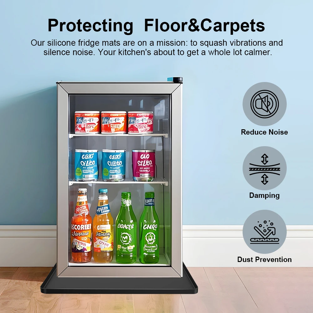 Non-Slip Silicone Fridge Organizer New Model Protective Mat for Refrigerator Floor Rubber Pad for Table Use Refrigerator-Mat