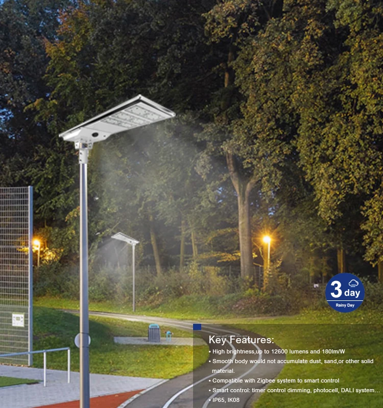 6000K Solar Powered Road Lights ABS 100w LED Solar Street Light