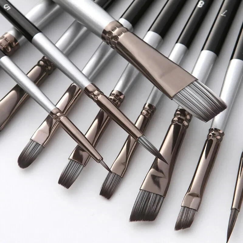 Oem Paint Brush Travel Case Art Paint Brush Set With Nylon Hair Wood Handle,Paint Brush For