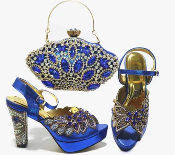 Nigerian party shoes and bag set For Party High Quality Italian design Ahoes And Bags To Match Women