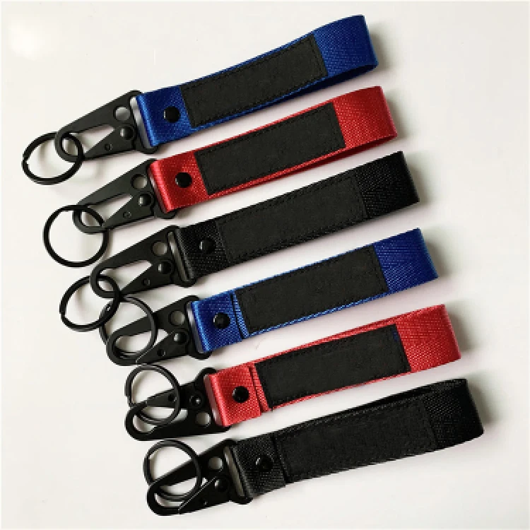 Custom Pvc Cube Keyring Embroidered Keychain Fashion Fabric Sublimation Printed Woven Logo