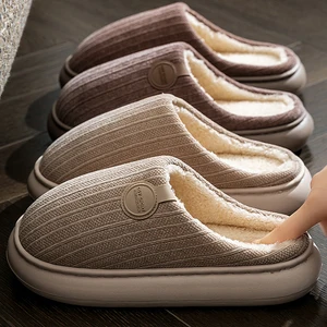 New Winter Popular Cozy Plush Slippers Soft Warm Comfortable Home Slippers for Men Women Indoor Outdoor Thick Sole Snow Shoes