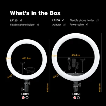 Godox LR120 LED Ring Light Annular Lamp Bi-color 3000K-6000K Ring Lamps for Video YouTube Ringlight Makeup Light product image