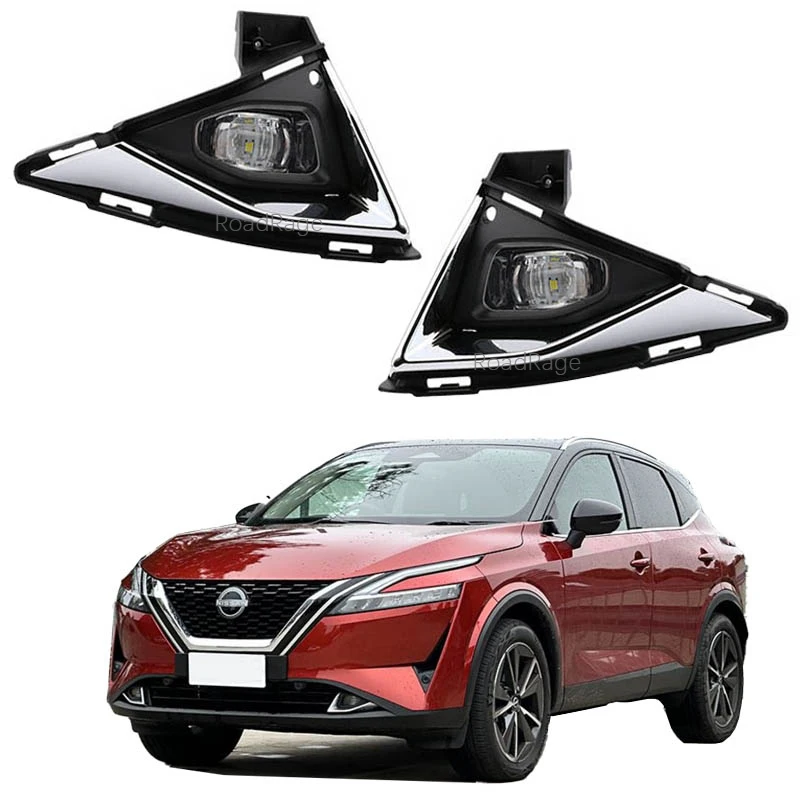 LED Fog Light Driving Lamp Kit for Nissan Qashqai 2023 2024 2025  DRL Daylight Foglight Auto Lighting Car Accessories