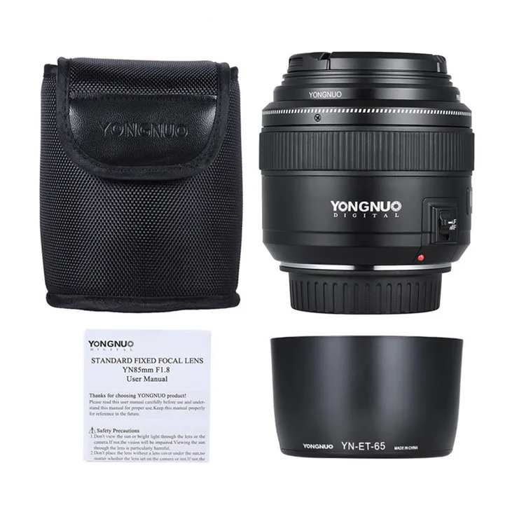 Объектив Yongnuo 85 мм F1.8 с автофокусом для камер canon EF