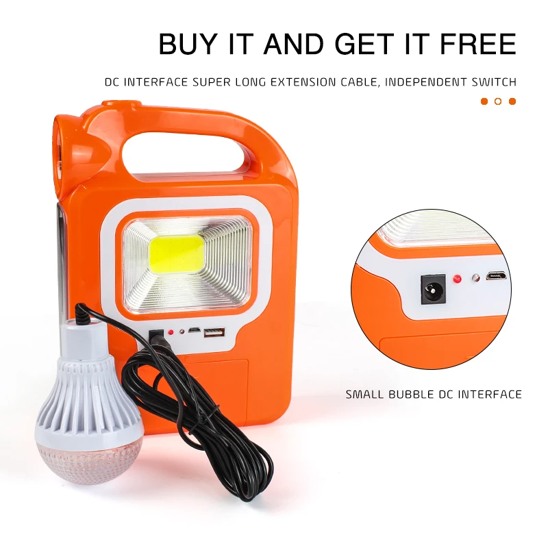 Solar Rechargeable 3 Speed Light Adjustable Mobile Power Bank Usb Charge Solar Camping Lamp