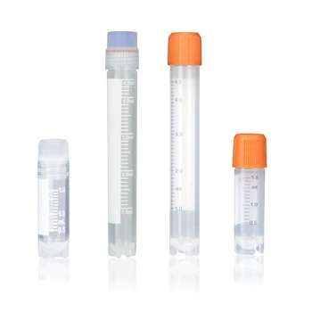 Low Temperature Resistance Graduation Self Stand PP 5ml Cryogenic Vial With External Thread Flat Cap