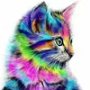 124 colorful side head cat