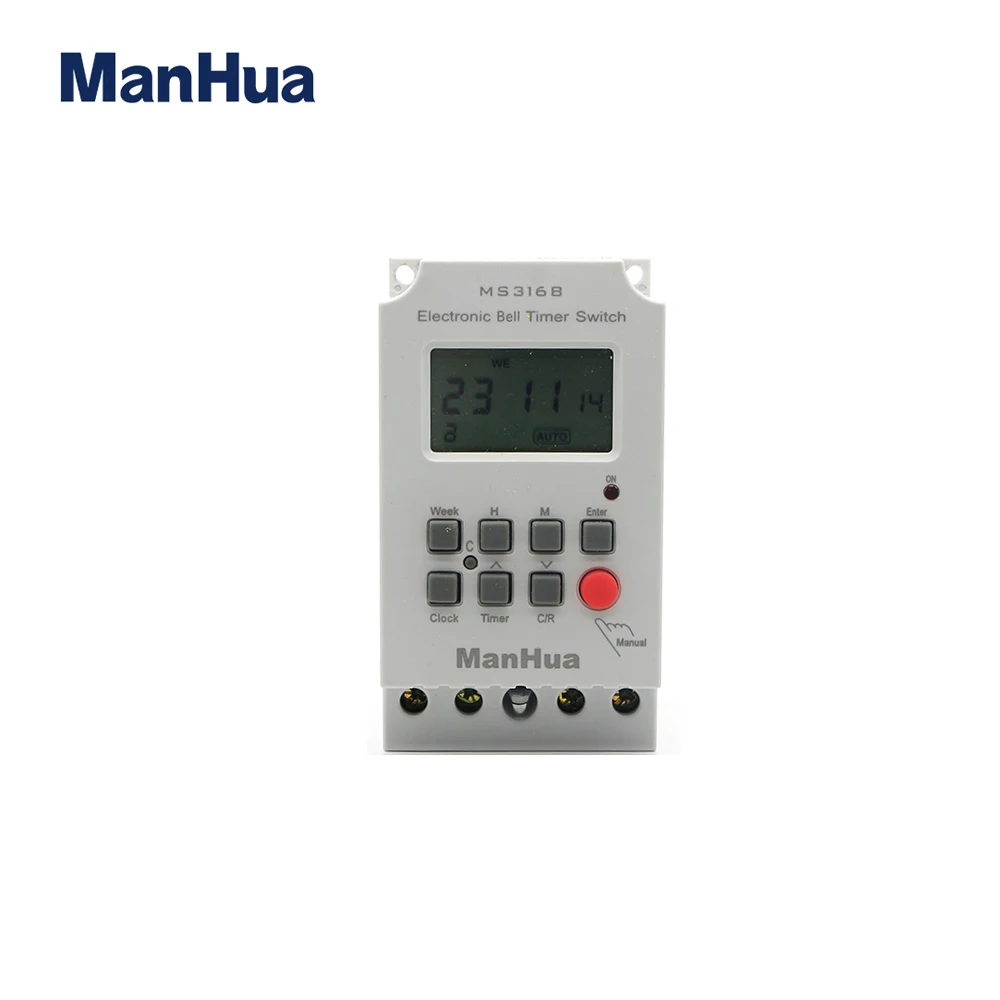 Manhua MS316B 220V 25A 68 on Timer Switch for Muslim Pray and School Bell