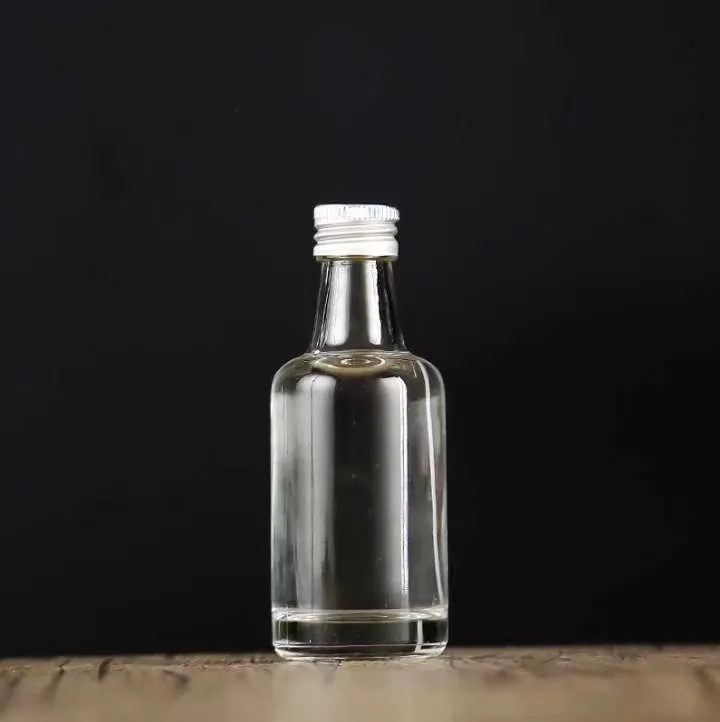 Custom Mini 5cl 50ml Gin Round Glass Bottle for Whisky Spirit