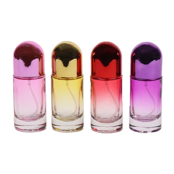 Popular Spray Colorful Round Cylinder 20ML Glass Perfume Bottle with Plastic Lid