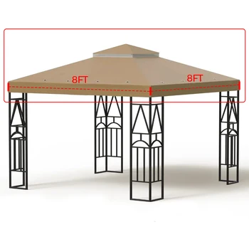 Haideng 10 by 10 canvas canopy replacement cover waterproof sun protection outdoor gazebo