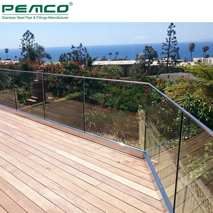 Wholesale Factory Balcony Used Designs Wrought Aluminum Casting Tempered Glass Railing for Sale