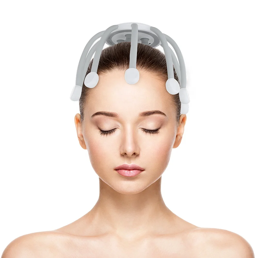 Automatic Spider Heating Vibrating Scalp Electric Head Massager Hot Selling  Private Label Claw Hand Held Silicone White Scalp 2