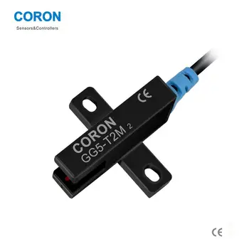 CORON GG5-T2M T Type Optical Sensor Small Micro Slot NPN Photoelectric Normally Open/Closed Infrared LED Detects with Lead Wire