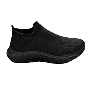 Men's Summer Mesh Sports Casual Running Shoes Black Work Socks Lightweight Tide Walking Style