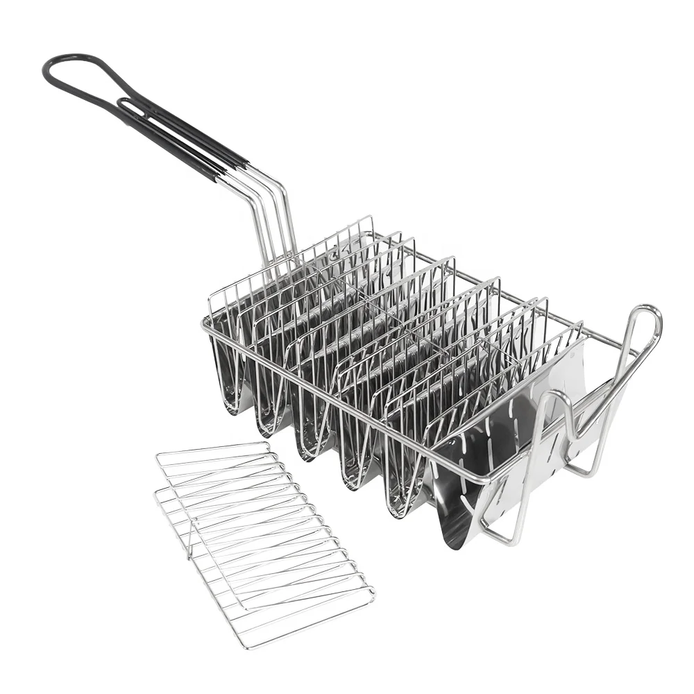 4 6 8 стеллажи для выставки товаров Taco корзина раковины картофеля фри в виде корзинок из нержавеющей стали фритюрница Тако держатель с ручкой буррито и лепешки