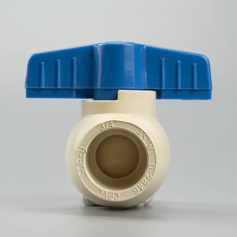 Quality Valves Supplier Pntek Custom ASTM 2846 High Quality 3/4" Plastic CPVC Pipe Fittings 2 Way Ball Valves 1/2"