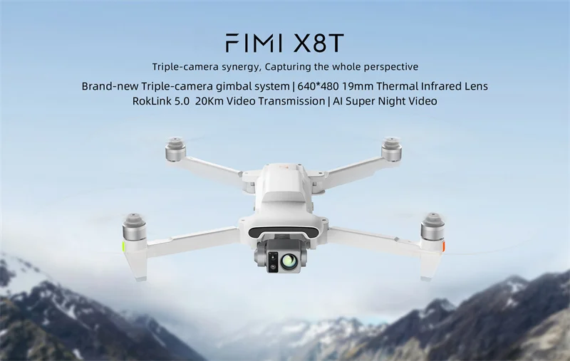 New Model Fly FIMI X8T Drone 4K Camera Professional Quadcopter RC Rainproof Helicopter FPV 3-axis Gimbal
