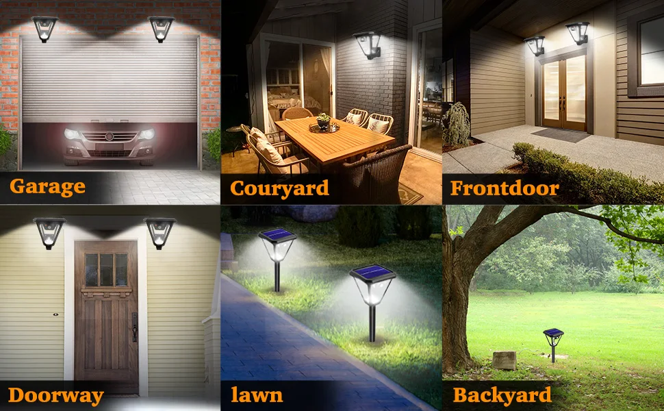 product 2 in 1ip65 waterproof 7000k 2400mah battery 2 colors wall landscape garden street patio led pir motion sensor solar lights-44