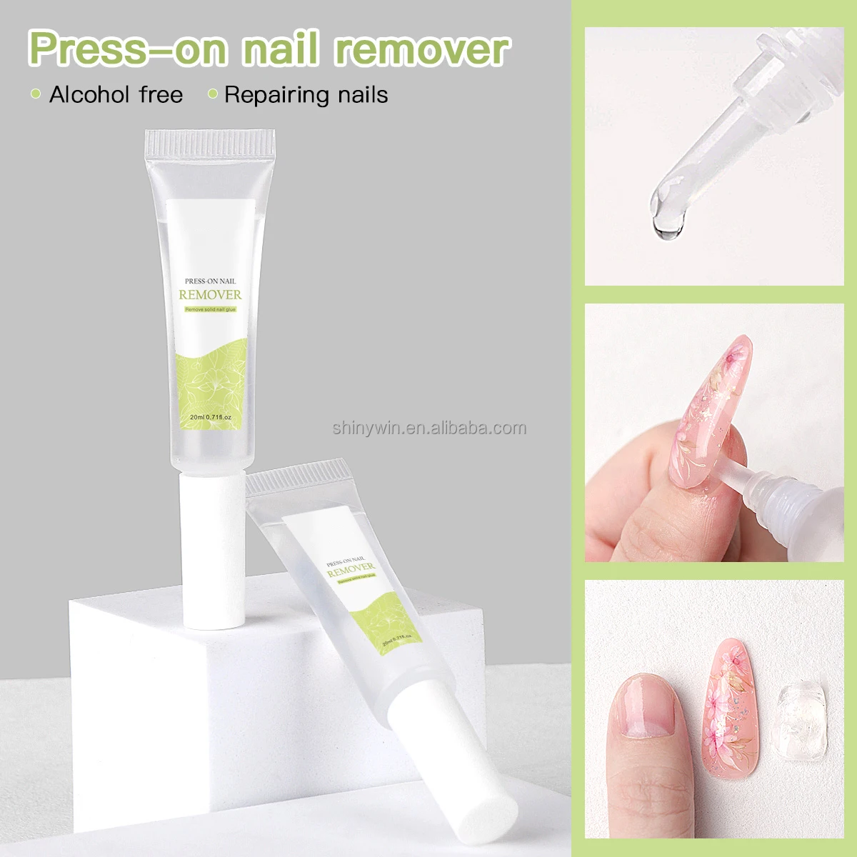 Custom Logo Quickly 20/80ml Nail Glue Easy Removal Liquid Spray Press on Nail Remover for Nail Tips Acrylic Adhesive