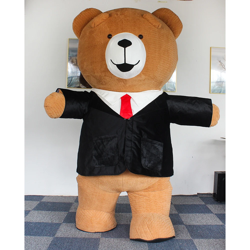 Wholesale CE Adult Inflatable Teddy Bear Costume With Suit Dress Outdoor Advertising Wedding Carnival Furry Animal Costume